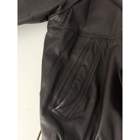 Members Only Men’s Brown Leather Full Zip Jacket Size 46 Lined Bomber Jacket EUC - Picture 6 of 12